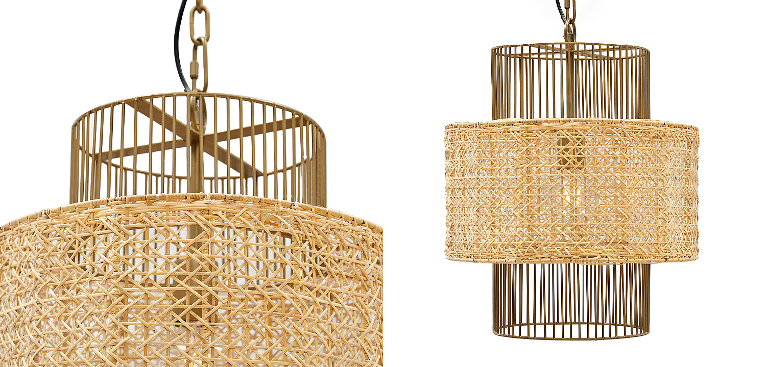 Люстра с плафоном из ротанга Raquel Wicker Chandelier Люстра с плафоном из ротанга Raquel Wicker Chandelier - Loft-Concept в Барнауле