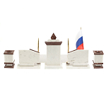 Настольный письменный набор из мрамора и лемезита с гербом и флагом России Marble Accessory варинант исполнения - 6 | Loft Concept в Барнауле