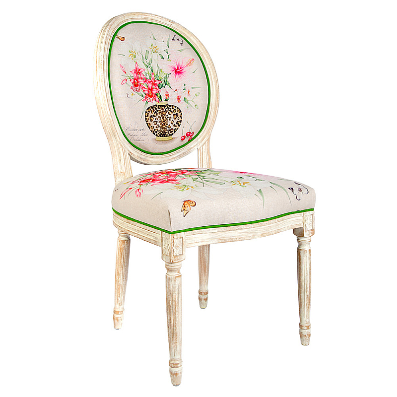Стул Lilies and Hibiscus Stool Бежевый Мульти Стул Lilies and Hibiscus Stool Бежевый Мульти в Барнауле | Loft Concept