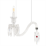 Подвесной светильник стеклянный в виде канделябра Curved Glass Chandelier варинант исполнения - 3 | Loft Concept в Барнауле