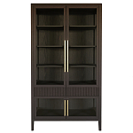 Витрина Primo со стеклянными фасадами и 2 ящиками Темный орех варинант исполнения - 7 | Loft Concept в Барнауле