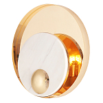 Бра с круглым плафоном из белого мрамора и золотистым металлическим обрамлением  Ginger & Jagger варинант исполнения - 1 | Loft Concept в Барнауле