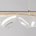 Люстра линейная с 3-мя белыми волнистыми плафонами Wave Line варинант исполнения - 9 | Loft Concept в Барнауле