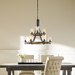 Люстра с цилиндрическим плафонами из толстого волнистого стекла в индустриальном стиле Feiss варинант исполнения - 7 | Loft Concept в Барнауле