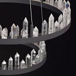 Люстра с двумя кольцами черного цвета с хрустальными элементами QUARTZ CRYSTAL варинант исполнения - 12 | Loft Concept в Барнауле