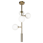 Люстра на штанге с 4-мя белыми шарообразными плафонами Bubble Chandelier варинант исполнения - 2 | Loft Concept в Барнауле