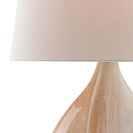 Настольная лампа на прозрачным основании с тканевым конусообразным абажуром Cream варинант исполнения - 1 | Loft Concept в Барнауле