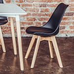 Стул с основой из пластика и мягким сиденьем Arvika Black варинант исполнения - 9 | Loft Concept в Барнауле