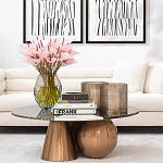 Дизайнерский журнальный стол с круглой столешницей на 3-х геометрических ножках Lehumod варинант исполнения - 4 | Loft Concept в Барнауле