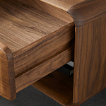 Прикроватная деревянная тумба с ящиком и нишей для хранения Moon Walnut Furniture варинант исполнения - 5 | Loft Concept в Барнауле