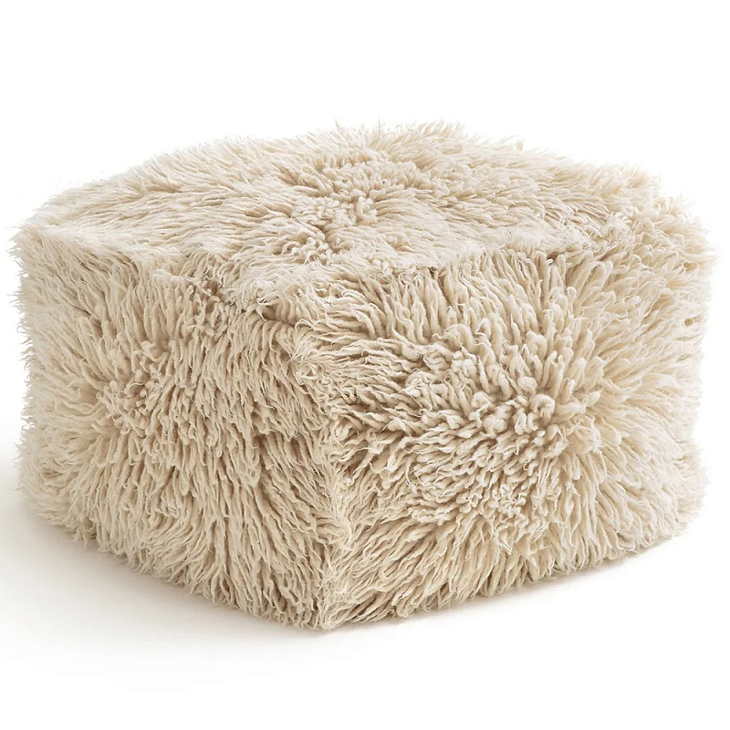 Пуф из шерсти Berthe Fluffy Pouf Бежевый Пуф из шерсти Berthe Fluffy Pouf Бежевый в Барнауле | Loft Concept