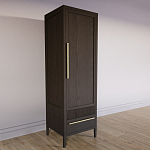 Узкий Шкаф Primo с 2 выдвижными ящиками Темный орех варинант исполнения - 3 | Loft Concept в Барнауле