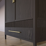 Шкаф платяной Primo с выдвижными ящиками шпон Темный орех варинант исполнения - 6 | Loft Concept в Барнауле