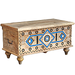 Сундук из массива манго Grey Mango Collection Blue Ornament варинант исполнения - 1 | Loft Concept в Барнауле