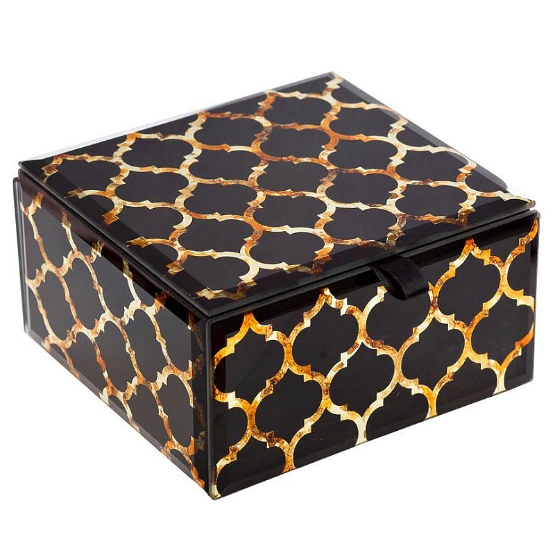 Шкатулка Oriental Rhombuses Cube Черный Шкатулка Oriental Rhombuses Cube Черный в Барнауле | Loft Concept