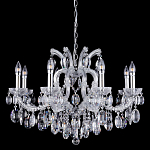 Люстра подвесная с 8-ю лампочками и прозрачными хрустальными подвесками на хромированном основании Crystal lamps варинант исполнения - 1 | Loft Concept в Барнауле