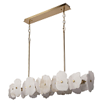 Люстра подвесная линейная с текстурированными мраморными элементами Marble square варинант исполнения - 3 | Loft Concept в Барнауле