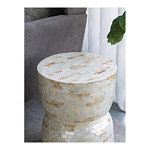 Приставной столик с мозаичным рисунком из раковин устриц Bone Inlay варинант исполнения - 7 | Loft Concept в Барнауле