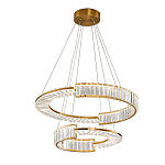 Светодиодная двухъярусная кольцевая люстра из хрусталя и стали и с пультом для регулировки света Maude Crystal Light варинант исполнения - 3 | Loft Concept в Барнауле