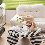 Дизайнерский журнальный стол круглый в чёрно-белую полоску Mypel варинант исполнения - 3 | Loft Concept в Барнауле