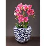 Кашпо с орнаментом в сочетании белого и синего цвета Artistic Flowerpot варинант исполнения - 4 | Loft Concept в Барнауле