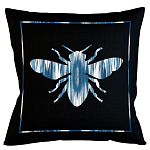 Подушка декоративная пчела с синим орнаментом Ikat Pattern варинант исполнения - 1 | Loft Concept в Барнауле