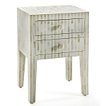 Тумбочка прикроватная White Pearl BEDSIDE CABINET 2 DRAWER варинант исполнения - 3 | Loft Concept в Барнауле