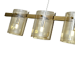 Подвесной светильник светодиодный с 5-ю цилиндрическими плафонами коньячного цвета из стекла и стали Andrea Сhandelier Сognac варинант исполнения - 2 | Loft Concept в Барнауле