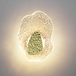 Бра с рельефным волнообразным стеклянным плафоном и вставкой из мрамора Liquid Stone варинант исполнения - 3 | Loft Concept в Барнауле