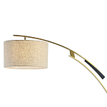 Торшер с изогнутой черной металлической ножкой и цилиндрическим абажуром из ткани Arched Metal Base  варинант исполнения - 2 | Loft Concept в Барнауле