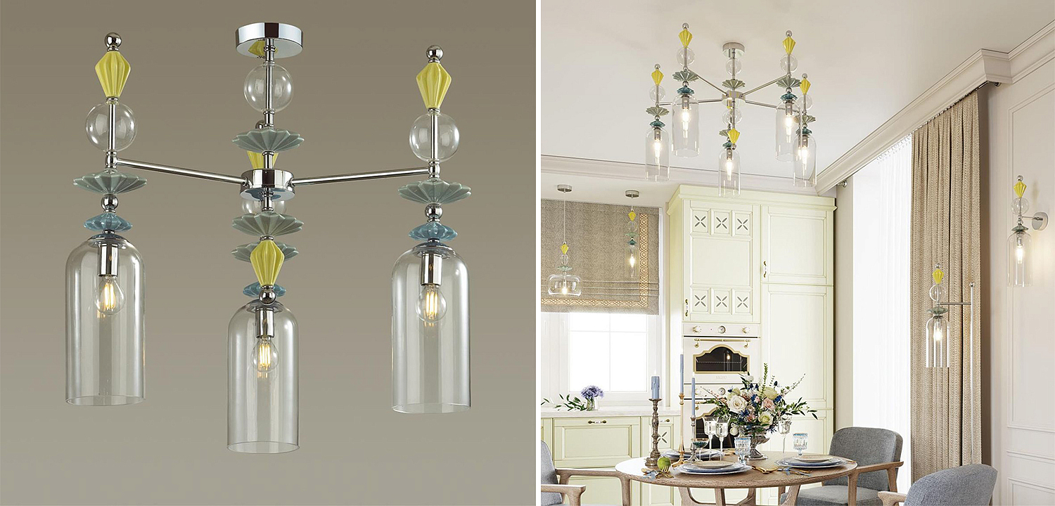 Люстра Iris Glass Chandelier candy 3 chrome Люстра Iris Glass Chandelier candy 3 chrome - Loft-Concept в Барнауле
