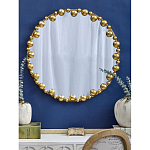Зеркало круглое в фактурной золотистой раме из металла Mirror Golden Placer варинант исполнения - 3 | Loft Concept в Барнауле