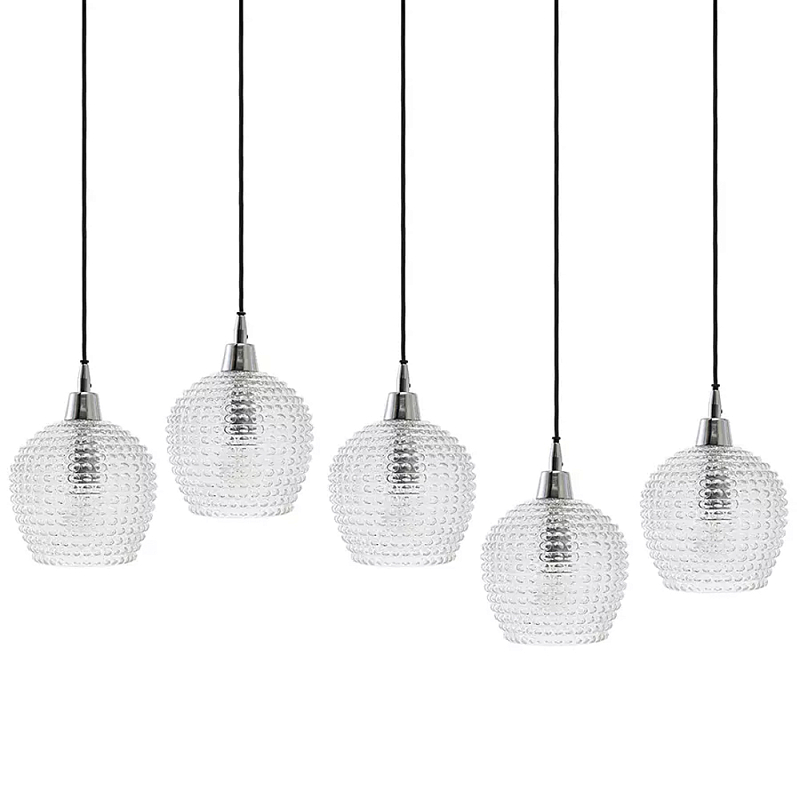 Подвесной светильник каскадный с фактурными стеклянными плафонами Cascade with Relief Lampshades Прозрачный Черный Серый Подвесной светильник каскадный с фактурными стеклянными плафонами Cascade with Relief Lampshades Прозрачный Черный Серый в Барнауле | Loft Concept