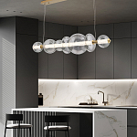 Подвесной светильник линейный с прозрачными стеклянными шарами разного диаметра Eurofase варинант исполнения - 16 | Loft Concept в Барнауле