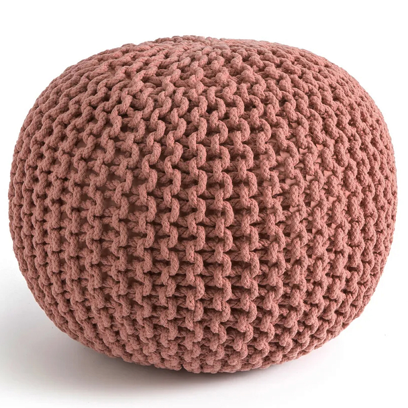 Круглый вязаный пуф Pink Knitted Ball Pouf Розовый Круглый вязаный пуф Pink Knitted Ball Pouf Розовый в Барнауле | Loft Concept