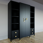 Большой шкаф с витриной Elsa Dreams Black варинант исполнения - 1 | Loft Concept в Барнауле