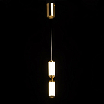 Подвесной светильник с двумя белыми рифлеными цилиндрическими плафонами Golden Swirl варинант исполнения - 3 | Loft Concept в Барнауле