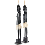 Комплект из 2-х деревянных статуэток Asmat Tall Statuettes Black варинант исполнения - 2 | Loft Concept в Барнауле