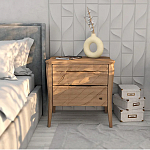 Тумба прикроватная из массива дуба с 2-мя ящиками Tasteful Furniture варинант исполнения - 2 | Loft Concept в Барнауле