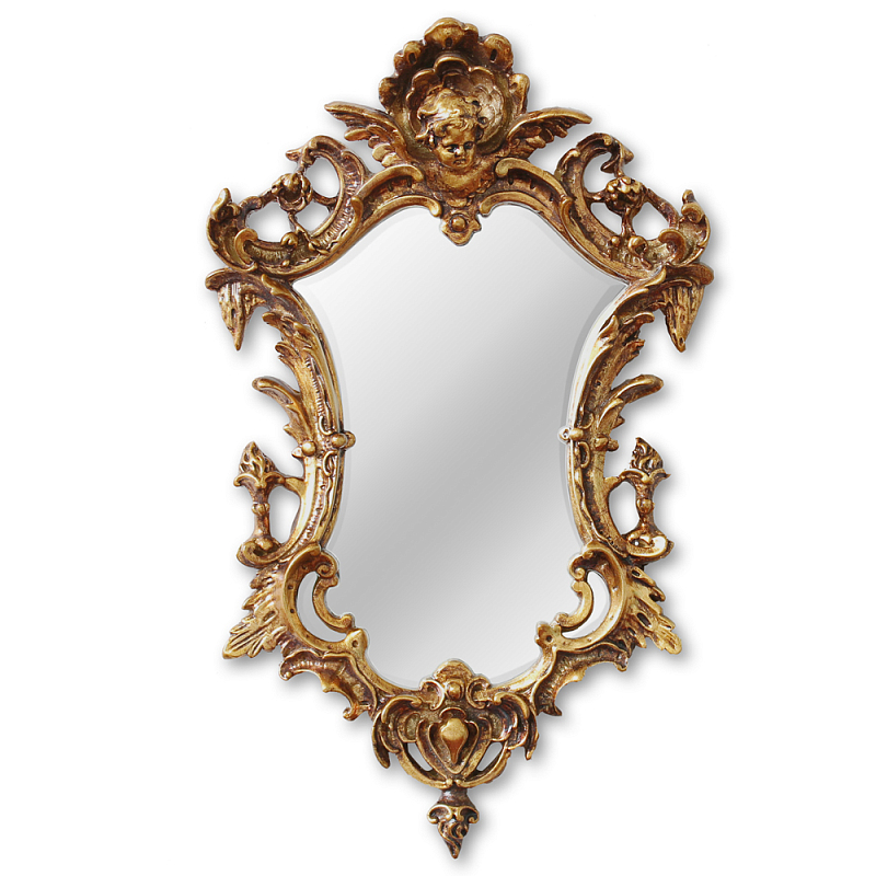 Зеркало настенное в ажурной раме золотого цвета с эффектом старины Classic Ornament Mirror Золотой Зеркало настенное в ажурной раме золотого цвета с эффектом старины Classic Ornament Mirror Золотой в Барнауле | Loft Concept