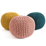 Круглый вязаный пуф Yellow Knitted Ball Pouf варинант исполнения - 2 | Loft Concept в Барнауле