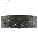 Люстра в форме цилиндра с чёрным фактурным абажуром Round Necklines варинант исполнения - 3 | Loft Concept в Барнауле