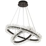 Люстра два кольца с хрустальным декором Rowan Crystal Ring Horizontal Black Chandelier варинант исполнения - 2 | Loft Concept в Барнауле