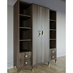 Большой шкаф с витриной Elsa Dreams Walnut варинант исполнения - 2 | Loft Concept в Барнауле