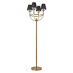 Торшер с металлическим основанием бронзового цвета с черными конусовидными абажурами Dignity варинант исполнения - 1 | Loft Concept в Барнауле