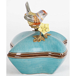 Фарфоровая шкатулка с птицей Eden Garden Blue варинант исполнения - 3 | Loft Concept в Барнауле