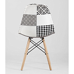 Пластиковый стул на ножках из массива бука Eames Черно-Белый Пэчворк варинант исполнения - 4 | Loft Concept в Барнауле
