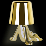 Настольная лампа фигурная золотого цвета с гладким абажуром Высота 17 см Sophia варинант исполнения - 7 | Loft Concept в Барнауле