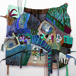 Панно гобелен яркие Пространство-Время TimeSpace Blue варинант исполнения - 1 | Loft Concept в Барнауле