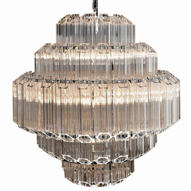 Люстра Hexagon tube Chandelier Хром Прозрачное Стекло Люстра Hexagon tube Chandelier Хром Прозрачное Стекло в Барнауле | Loft Concept